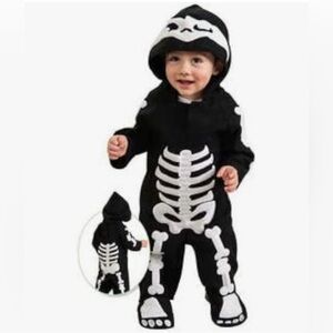 Toddler Skeleton Romper Costume with Hood
